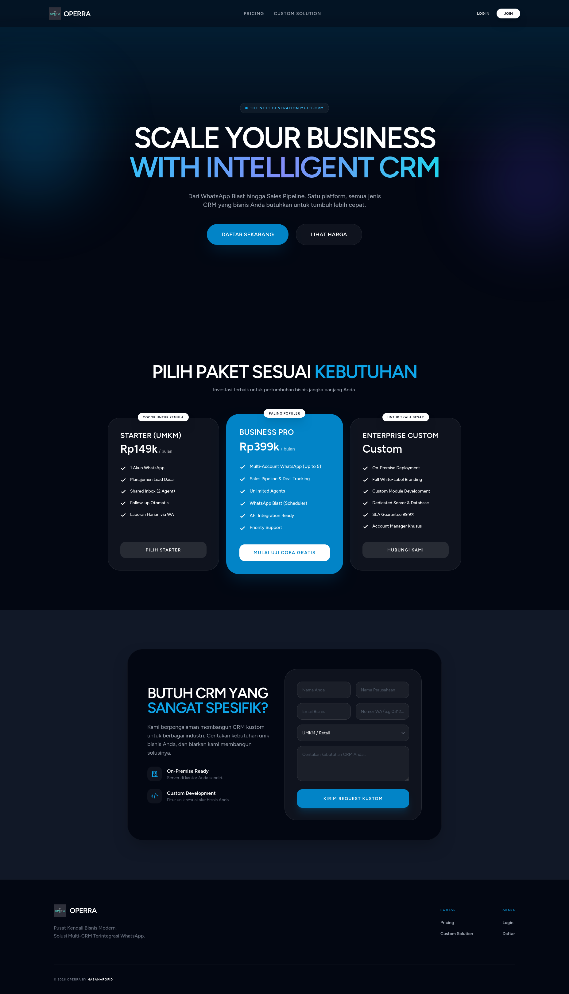 Operra Dashboard Preview